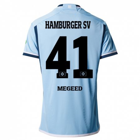 Kandiny Kinder Omar Megeed #41 Blau Auswärtstrikot Trikot 2023/24 T-Shirt Österreich