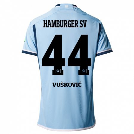 Kandiny Bambino Maglia Mario Vuskovic #44 Blu Kit Gara Away 2023/24 Maglietta