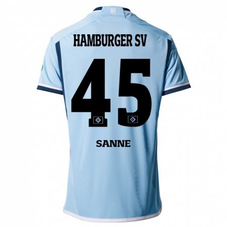 Kandiny Bambino Maglia Tom Sanne #45 Blu Kit Gara Away 2023/24 Maglietta