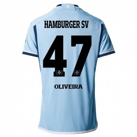 Kandiny Bambino Maglia Nicolas Oliveira #47 Blu Kit Gara Away 2023/24 Maglietta