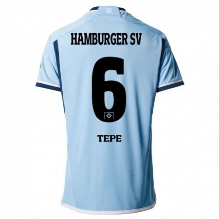 Kandiny Bambino Maglia Niklas Tepe #6 Blu Kit Gara Away 2023/24 Maglietta