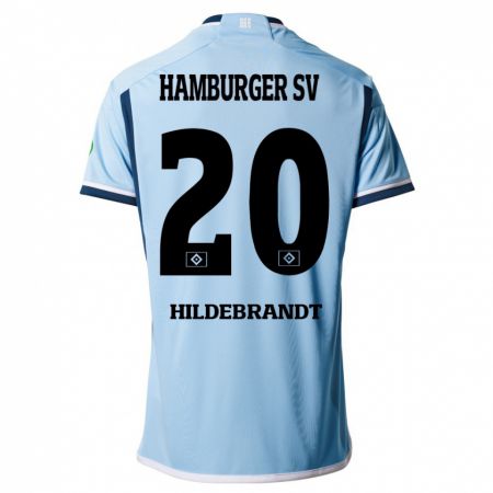 Kandiny Bambino Maglia Tjark Hildebrandt #20 Blu Kit Gara Away 2023/24 Maglietta