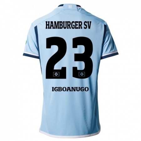 Kandiny Bambino Maglia David Igboanugo #23 Blu Kit Gara Away 2023/24 Maglietta