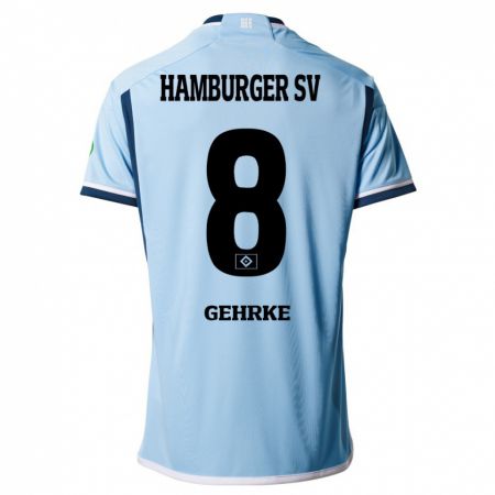 Kandiny Kinder Stefan Gehrke #8 Blau Auswärtstrikot Trikot 2023/24 T-Shirt Österreich