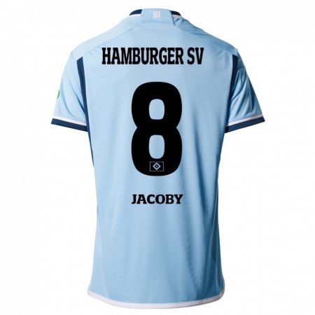 Kandiny Kinder Leandro Jacoby #8 Blau Auswärtstrikot Trikot 2023/24 T-Shirt Österreich