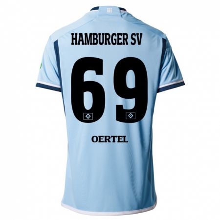 Kandiny Bambino Maglia Jan Oertel #69 Blu Kit Gara Away 2023/24 Maglietta