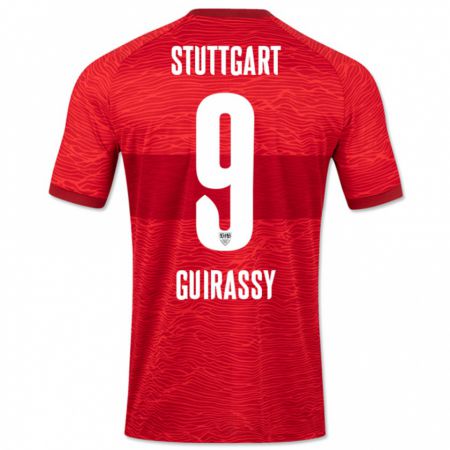 Kandiny Kinder Serhou Guirassy #9 Rot Auswärtstrikot Trikot 2023/24 T-Shirt Österreich