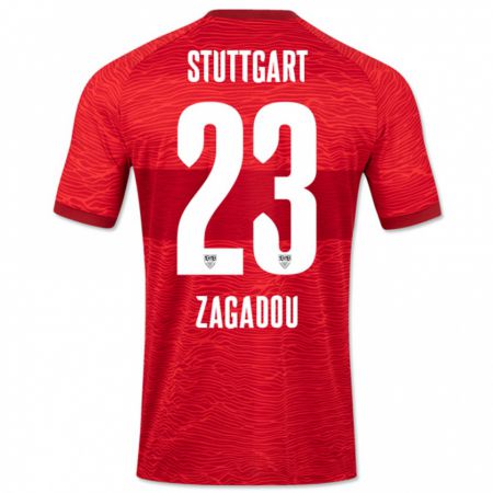 Kandiny Kinderen Dan-Axel Zagadou #23 Rood Uitshirt Uittenue 2023/24 T-Shirt België