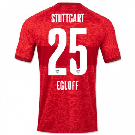 Kandiny Bambino Maglia Lilian Egloff #25 Rosso Kit Gara Away 2023/24 Maglietta