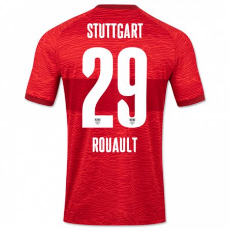 Kandiny Kinder Anthony Rouault #29 Rot Auswärtstrikot Trikot 2023/24 T-Shirt Österreich