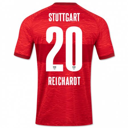 Kandiny Bambino Maglia Leon Reichardt #20 Rosso Kit Gara Away 2023/24 Maglietta