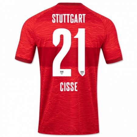 Kandiny Bambino Maglia Moussa Cissé #21 Rosso Kit Gara Away 2023/24 Maglietta