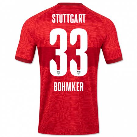 Kandiny Bambino Maglia Finn Böhmker #33 Rosso Kit Gara Away 2023/24 Maglietta