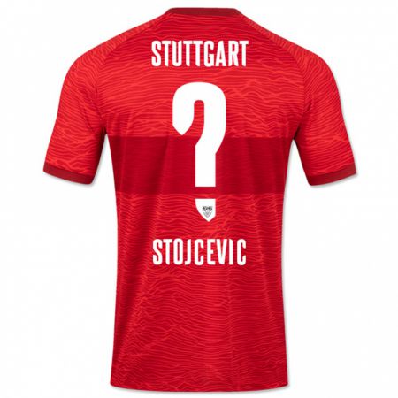 Kandiny Bambino Maglia Martin Stojcevic #0 Rosso Kit Gara Away 2023/24 Maglietta