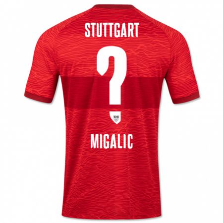 Kandiny Bambino Maglia Dorian Migalic #0 Rosso Kit Gara Away 2023/24 Maglietta