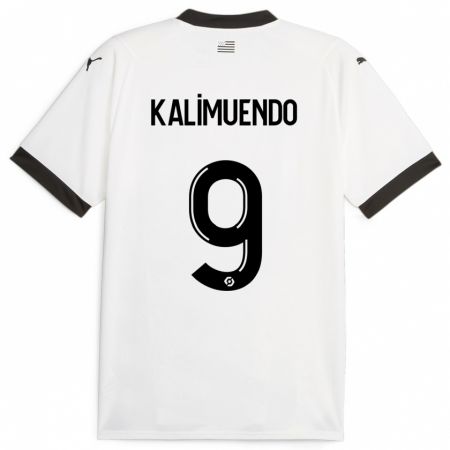 Kandiny Kinderen Arnaud Kalimuendo #9 Wit Uitshirt Uittenue 2023/24 T-Shirt België