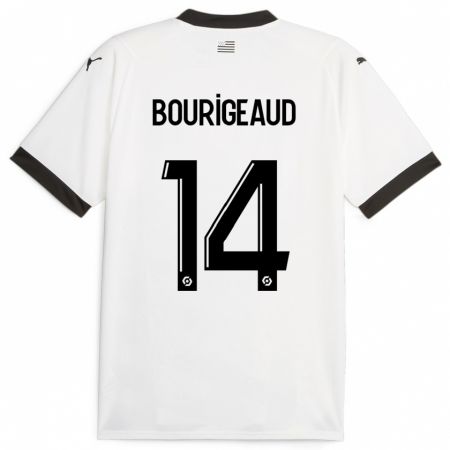 Kandiny Kinderen Benjamin Bourigeaud #14 Wit Uitshirt Uittenue 2023/24 T-Shirt België