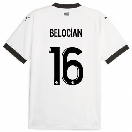 Kandiny Bambino Maglia Jeanuël Belocian #16 Bianco Kit Gara Away 2023/24 Maglietta