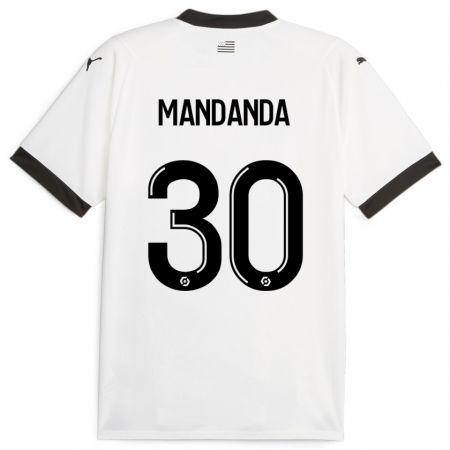 Kandiny Dzieci Steve Mandanda #30 Biały Wyjazdowa Koszulka 2023/24 Koszulki Klubowe