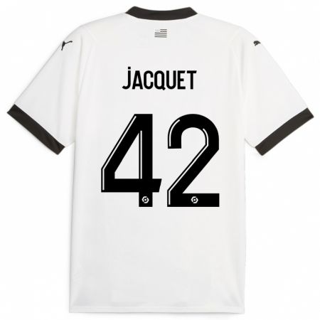 Kandiny Kinderen Jérémy Jacquet #42 Wit Uitshirt Uittenue 2023/24 T-Shirt België