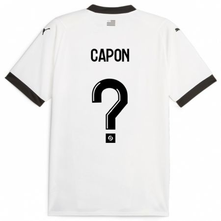 Kandiny Bambino Maglia José Capon #0 Bianco Kit Gara Away 2023/24 Maglietta