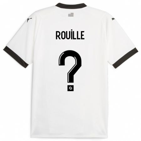 Kandiny Bambino Maglia Léo Rouillé #0 Bianco Kit Gara Away 2023/24 Maglietta