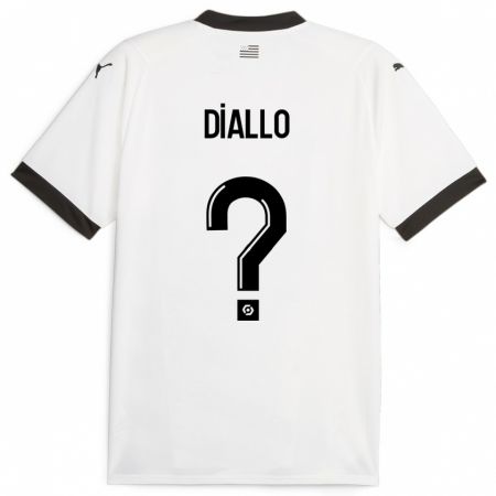 Kandiny Bambino Maglia Amadou Diallo #0 Bianco Kit Gara Away 2023/24 Maglietta