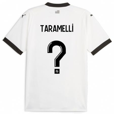 Kandiny Bambino Maglia Valentin Taramelli #0 Bianco Kit Gara Away 2023/24 Maglietta