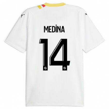 Kandiny Bambino Maglia Facundo Medina #14 Nero Kit Gara Away 2023/24 Maglietta