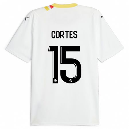 Kandiny Bambino Maglia Óscar Cortés #15 Nero Kit Gara Away 2023/24 Maglietta