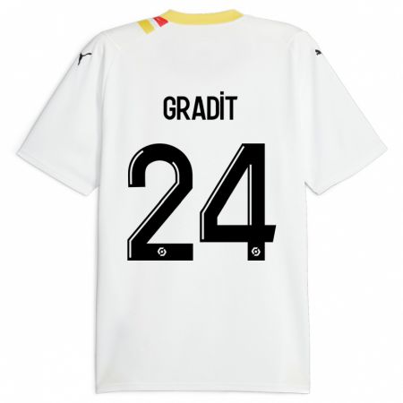 Kandiny Bambino Maglia Jonathan Gradit #24 Nero Kit Gara Away 2023/24 Maglietta