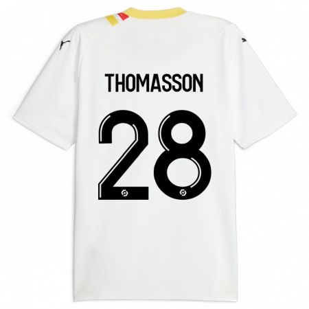 Kandiny Bambino Maglia Adrien Thomasson #28 Nero Kit Gara Away 2023/24 Maglietta