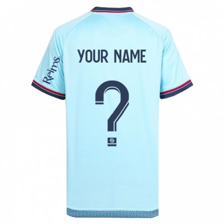 Kandiny Bambino Maglia Il Tuo Nome #0 Cielo Blu Kit Gara Away 2023/24 Maglietta