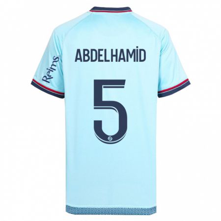 Kandiny Bambino Maglia Yunis Abdelhamid #5 Cielo Blu Kit Gara Away 2023/24 Maglietta