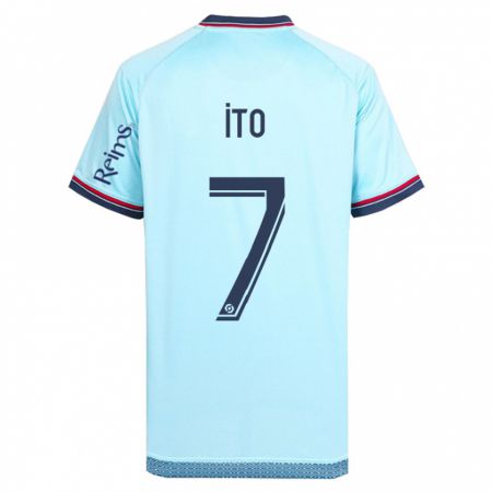 Kandiny Bambino Maglia Junya Ito #7 Cielo Blu Kit Gara Away 2023/24 Maglietta