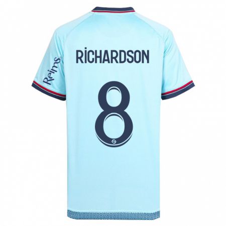 Kandiny Bambino Maglia Amir Richardson #8 Cielo Blu Kit Gara Away 2023/24 Maglietta