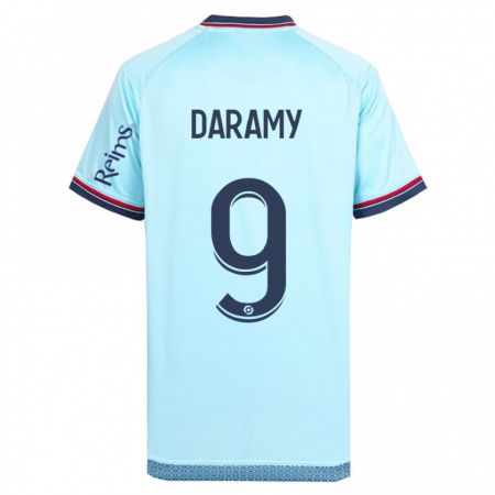 Kandiny Bambino Maglia Mohamed Daramy #9 Cielo Blu Kit Gara Away 2023/24 Maglietta