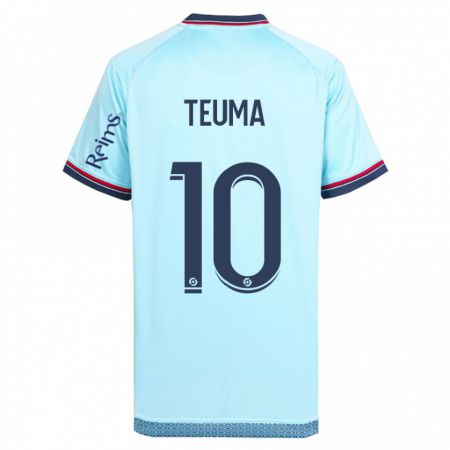 Kandiny Bambino Maglia Teddy Teuma #10 Cielo Blu Kit Gara Away 2023/24 Maglietta