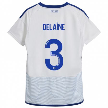 Kandiny Bambino Maglia Thomas Delaine #3 Bianco Kit Gara Away 2023/24 Maglietta