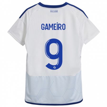 Kandiny Bambino Maglia Kévin Gameiro #9 Bianco Kit Gara Away 2023/24 Maglietta