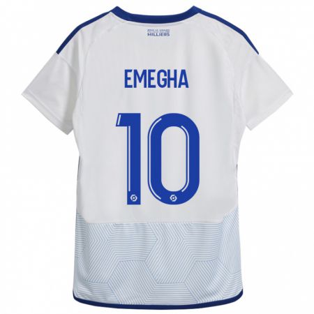 Kandiny Bambino Maglia Emanuel Emegha #10 Bianco Kit Gara Away 2023/24 Maglietta