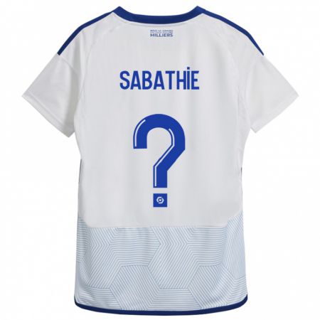 Kandiny Bambino Maglia Gabin Sabathié #0 Bianco Kit Gara Away 2023/24 Maglietta