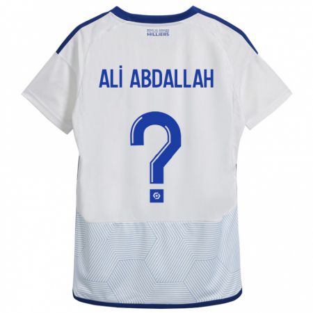 Kandiny Bambino Maglia Aboubacar Ali Abdallah #0 Bianco Kit Gara Away 2023/24 Maglietta