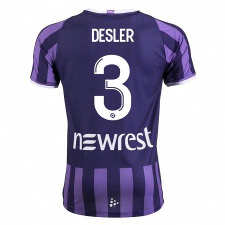 Kandiny Niño Camiseta Mikkel Desler #3 Morado 2ª Equipación 2023/24 La Camisa