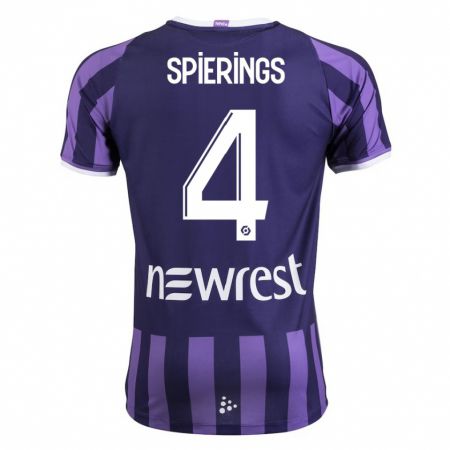 Kandiny Bambino Maglia Stijn Spierings #4 Porpora Kit Gara Away 2023/24 Maglietta