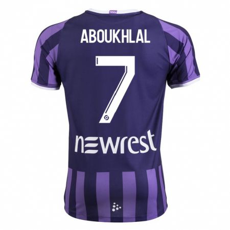 Kandiny Kinder Zakaria Aboukhlal #7 Lila Auswärtstrikot Trikot 2023/24 T-Shirt Österreich