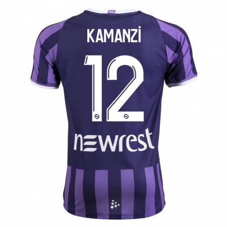 Kandiny Niño Camiseta Warren Kamanzi #12 Morado 2ª Equipación 2023/24 La Camisa