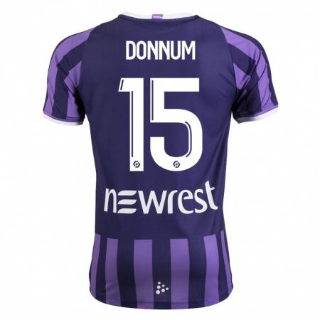 Kandiny Bambino Maglia Aron Dønnum #15 Porpora Kit Gara Away 2023/24 Maglietta