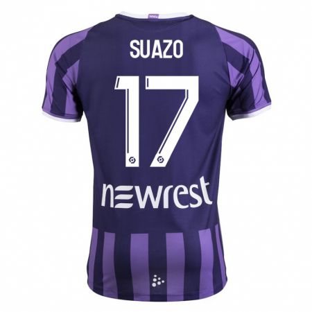 Kandiny Niño Camiseta Gabriel Suazo #17 Morado 2ª Equipación 2023/24 La Camisa