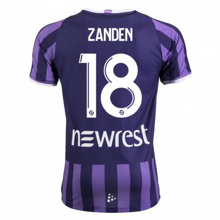 Kandiny Bambino Maglia Oliver Zandén #18 Porpora Kit Gara Away 2023/24 Maglietta